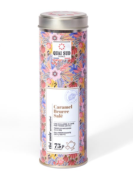 Thé caramel beurre salé rond 75 g - Goûter parfait pour les adults - Idéal après le repas - Aromatized avec beurre salé 