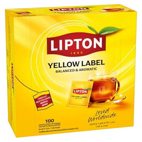 Lipton Thé Noir 100% Naturel Origine Kenya Goût Riche et Équilibré 200 Sachets