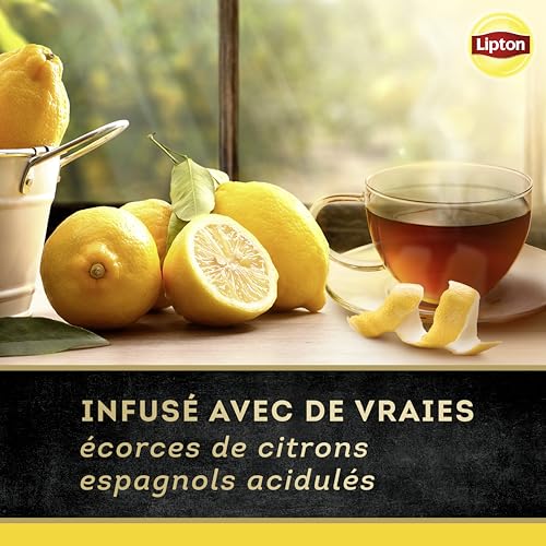 Lipton Thé Noir Citron Schets de Thé Pyramide pour Adultes à la maison en hiver