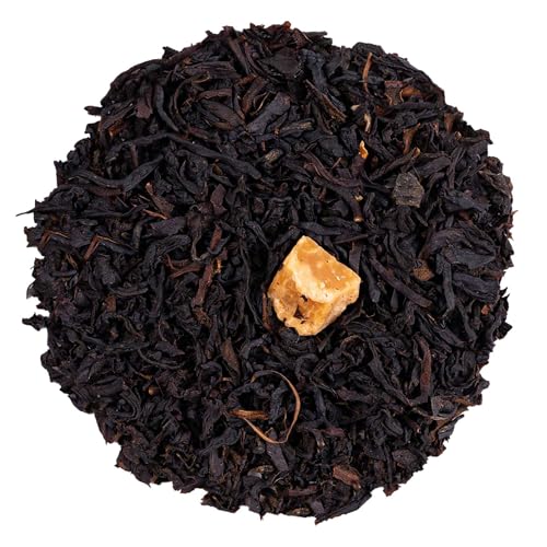 Kyosei Tea – Thé Noir Premium Gourmandise de Caramel (Loose Leaf) – 100g Mélange Ceylan, Inde & Chine aux Morceaux de Ca