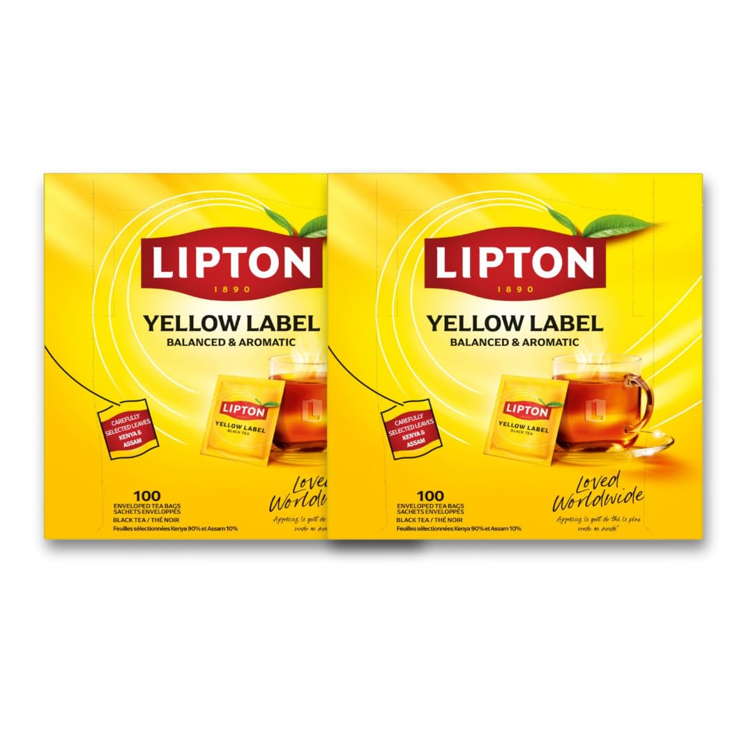 Lipton Thé Noir 100% Naturel Origine Kenya Goût Riche et Équilibré 200 Sachets