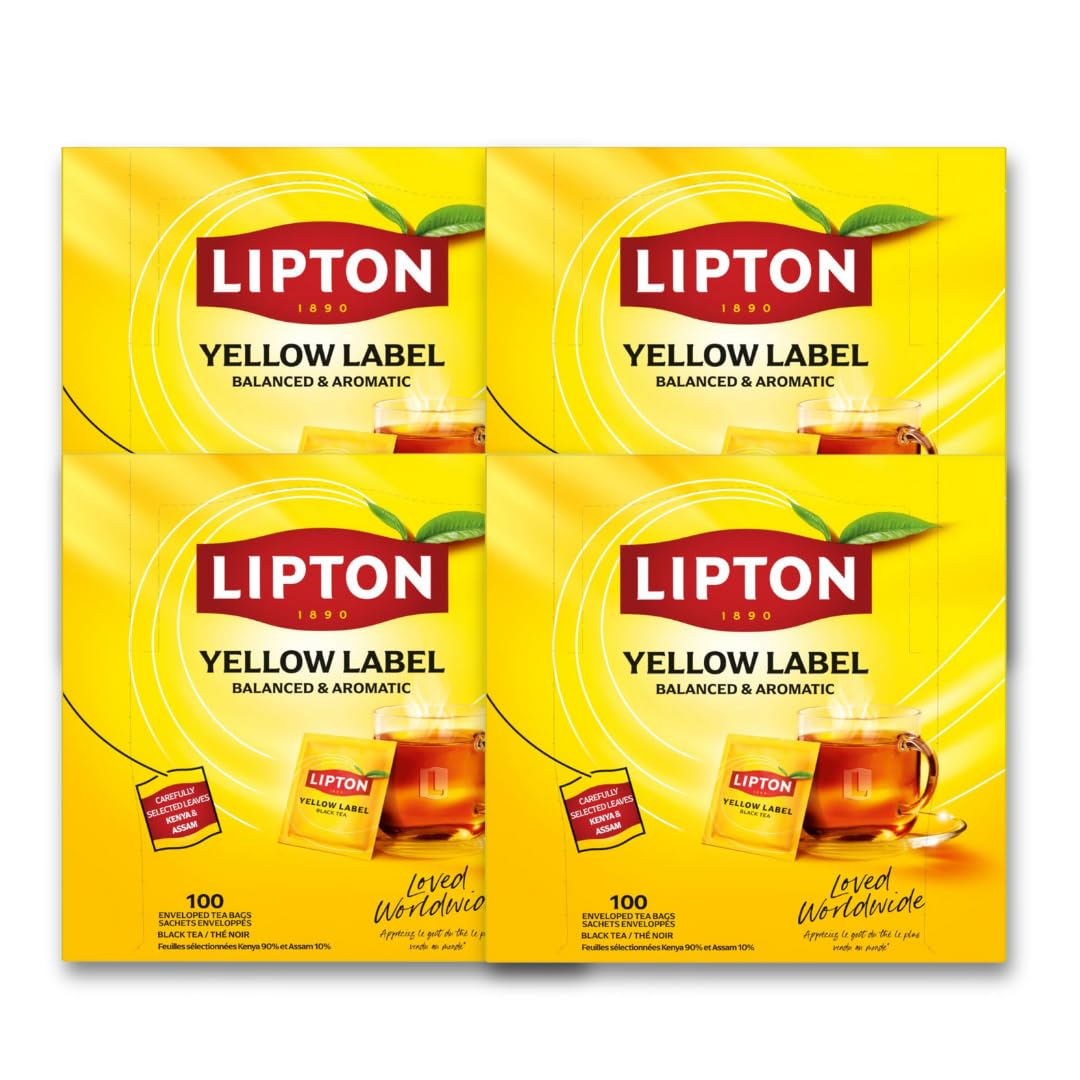 Lipton Thé Noir Origin Kenya 400 Sachets Goût Riches et Équilibré Thé Blanc Naturel Vitalité