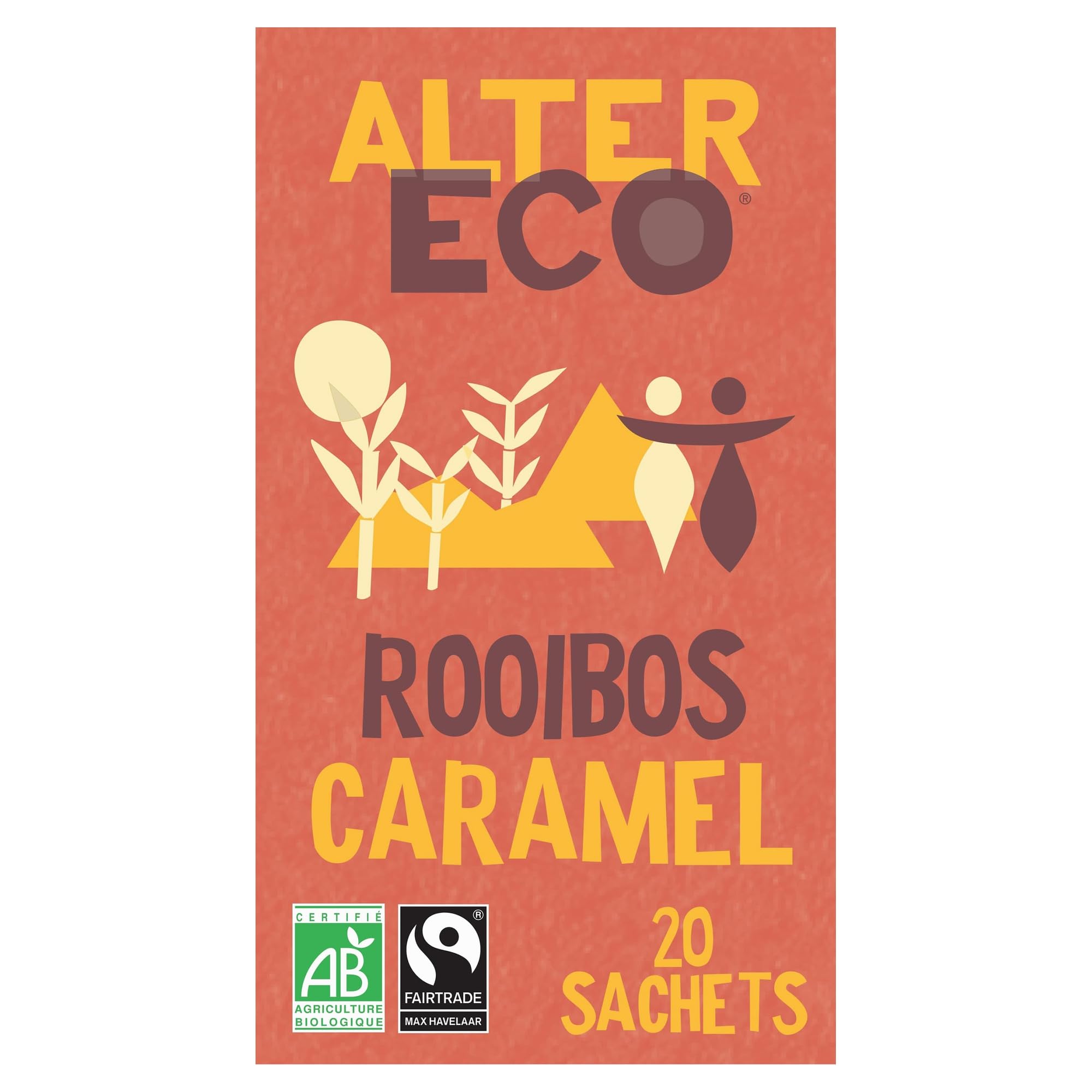 ALTER ECO - Infusion de rooibos caramel bio équitable - Sans théine - 20 sachets | Fairtrade